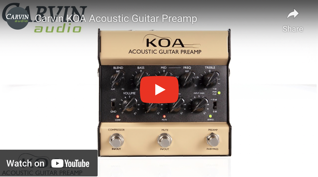 KOA Acoustic Guitar Preamp Pedal Demo Video